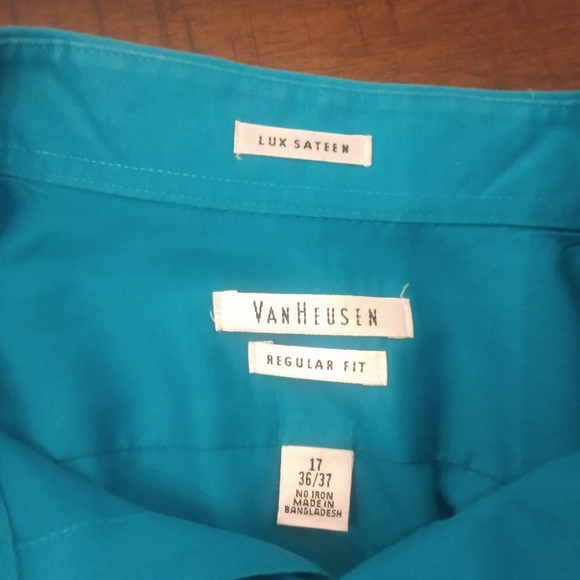 Van Heusen turquoise men's shirt - Picture 3 of 3